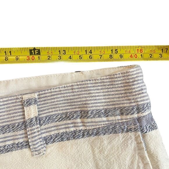 Artisan NY shorts blue white striped size 4 linen blend pockets - Picture 5 of 6